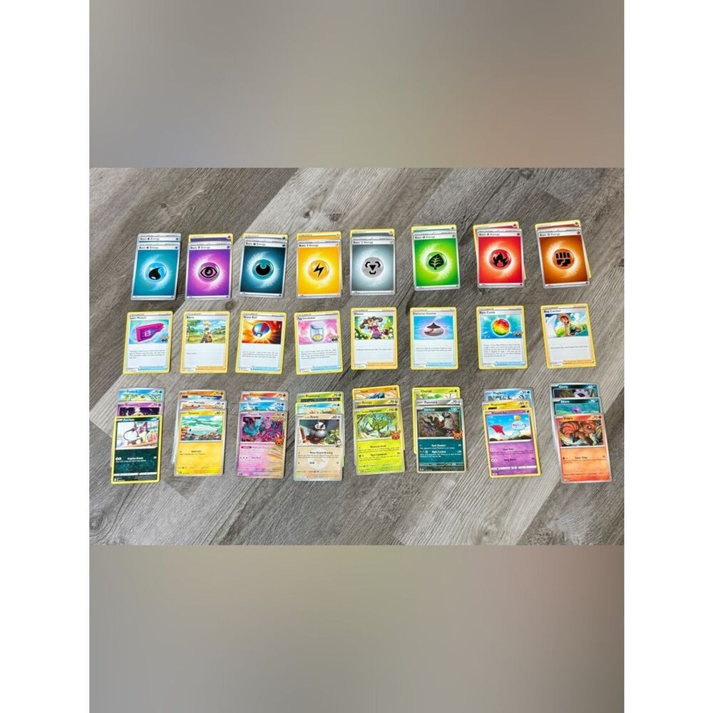 48 Pokémon Cards Assorted Basic Cards Trainers Energy Cards